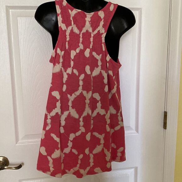 Bass Women’s Coral/Cream Print Racer Back Tee, Size Small - Picture 2 of 5